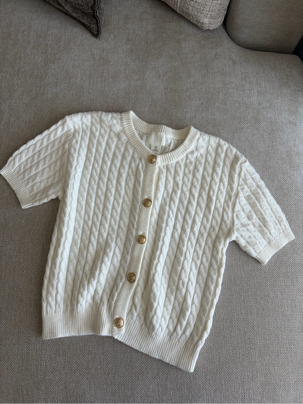 H&M Knit Sweater Button Short Sleeve